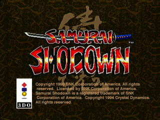 Screenshot Thumbnail / Media File 1 for Samurai Shodown (1994)(Crystal Dynamics)(US)[!][60020 R1J]